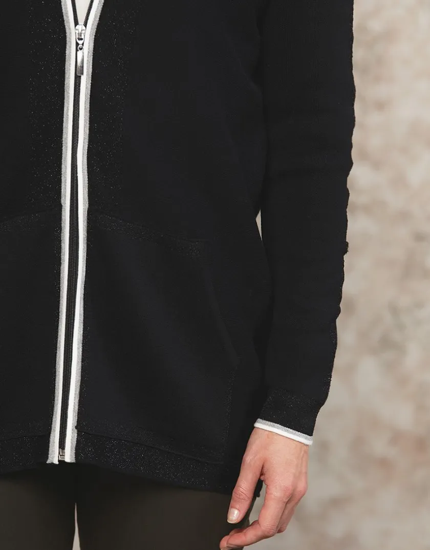 Clearance Gilet long noir Gilets|Maille