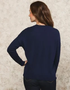 Clearance Gilet loose bleu marine Gilets|Maille