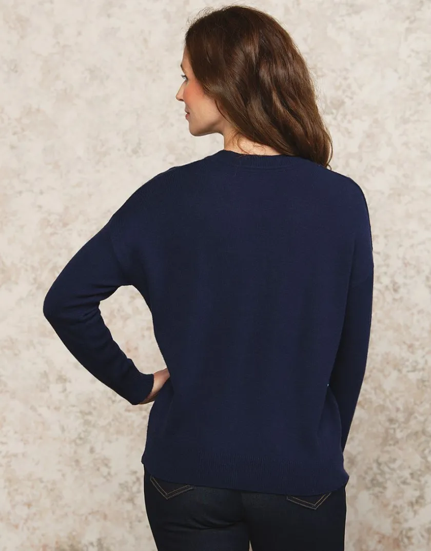 Clearance Gilet loose bleu marine Gilets|Maille