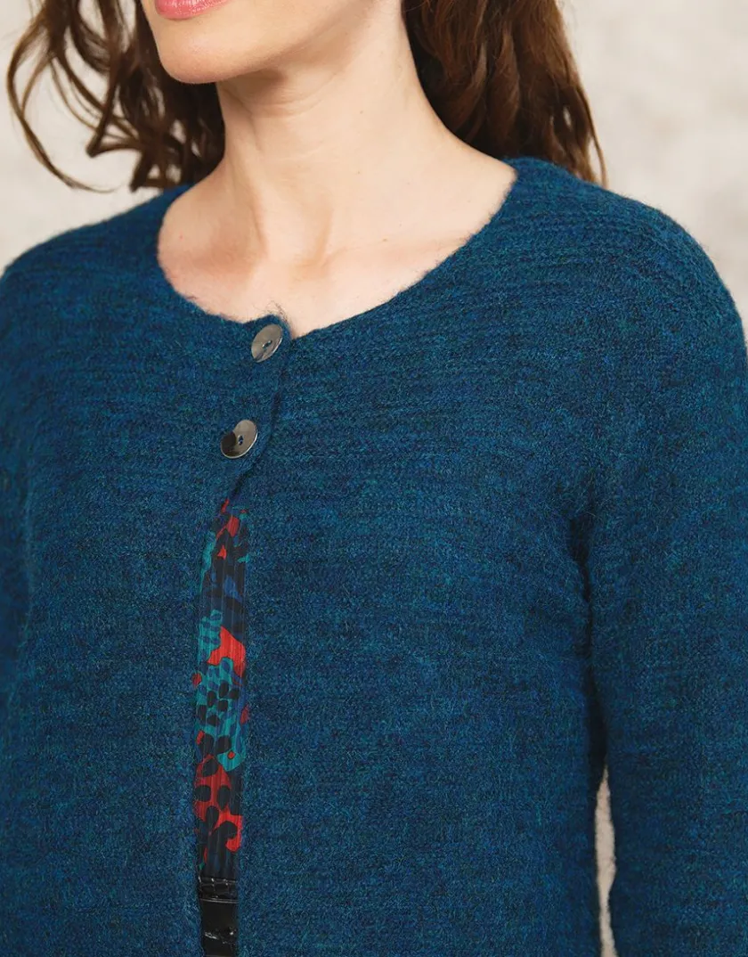 Outlet Gilet maille boléro bleu Gilets|Maille