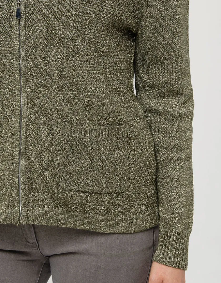 New Gilet maille kaki irisé Gilets|Maille