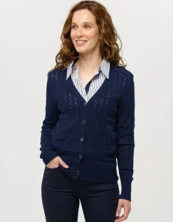 Hot Gilet maille marine col V Gilets|Maille