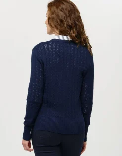 Hot Gilet maille marine col V Gilets|Maille