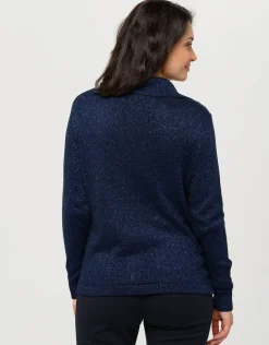 Outlet Gilet maille marine irisé Gilets|Maille