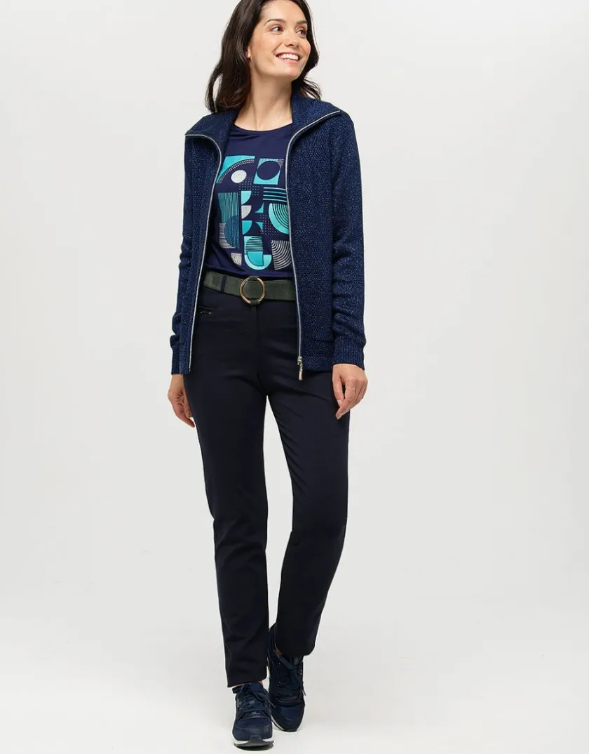 Outlet Gilet maille marine irisé Gilets|Maille