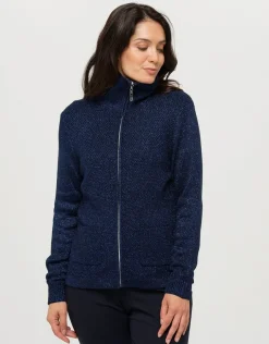 Outlet Gilet maille marine irisé Gilets|Maille