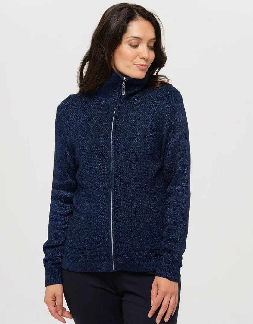 Outlet Gilet maille marine irisé Gilets|Maille