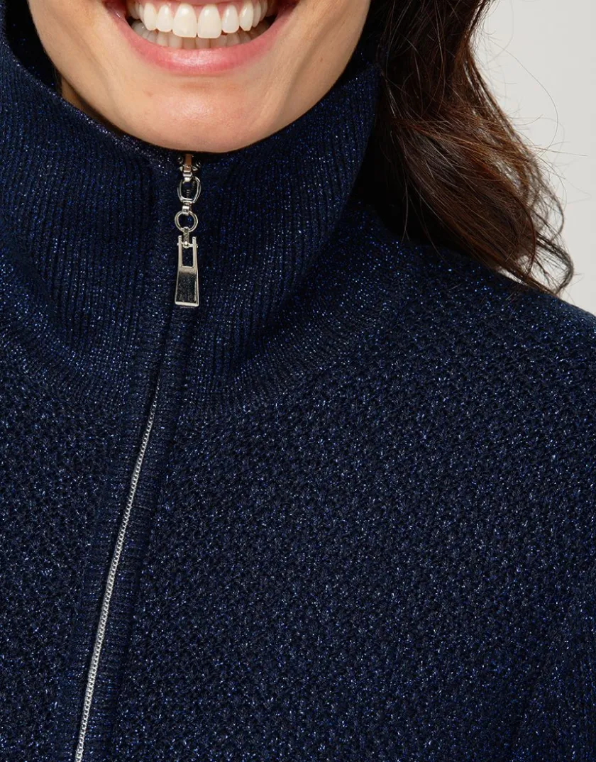 Outlet Gilet maille marine irisé Gilets|Maille