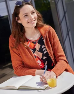 Fashion Gilet maille orange irisé Gilets|Maille