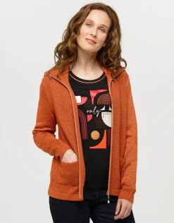 Fashion Gilet maille orange irisé Gilets|Maille