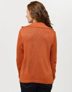 Fashion Gilet maille orange irisé Gilets|Maille