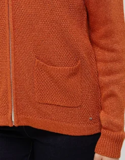 Fashion Gilet maille orange irisé Gilets|Maille