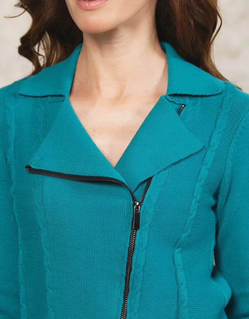 Clearance Gilet maille turquoise Gilets|Maille