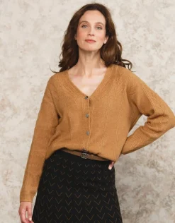 Fashion Gilet mélange laine beige Gilets|Maille