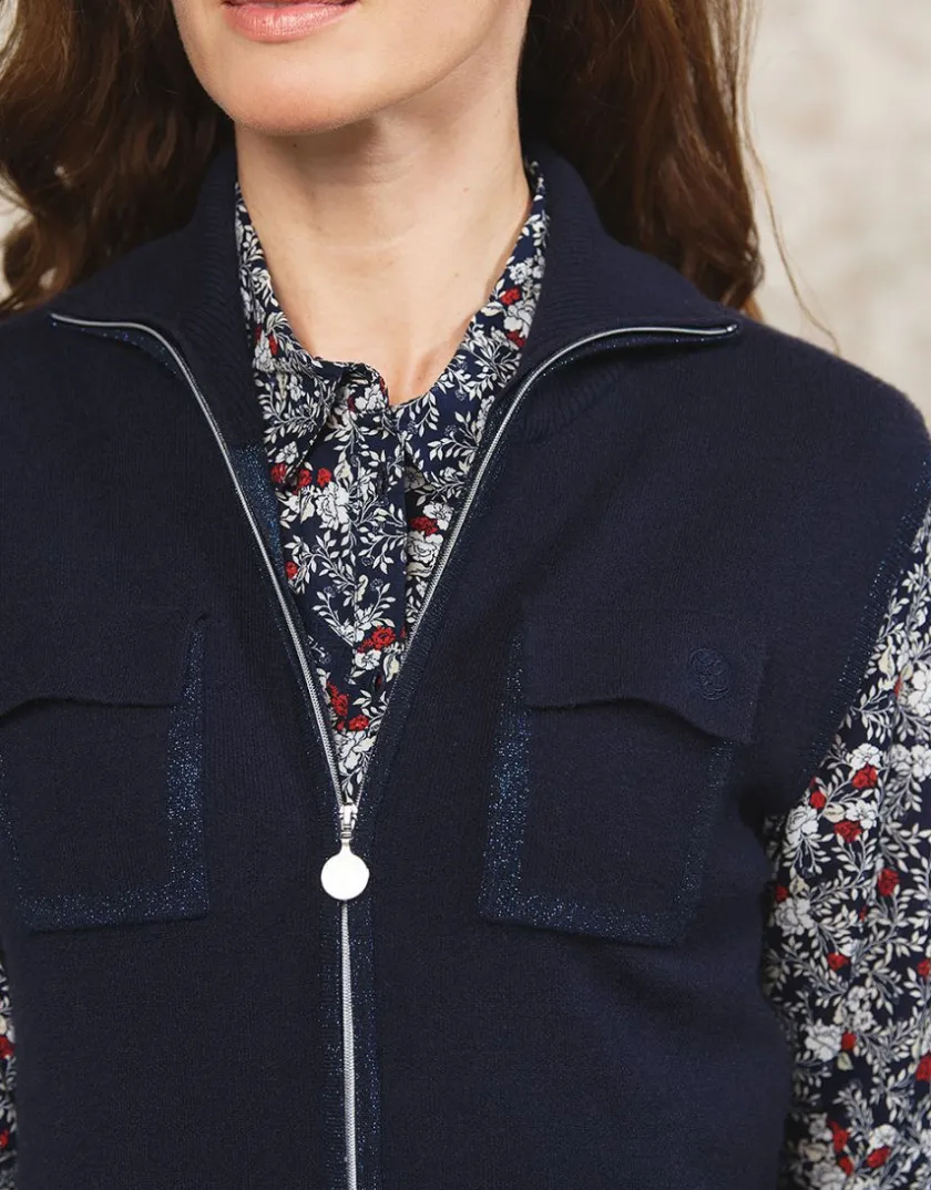 Clearance Gilet sans manches bleu Gilets|Maille