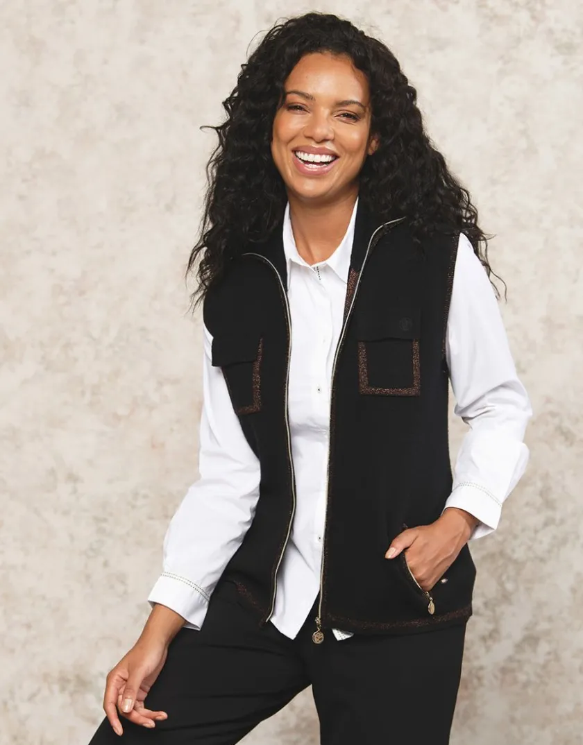 Sale Gilet sans manches noir Gilets|Maille