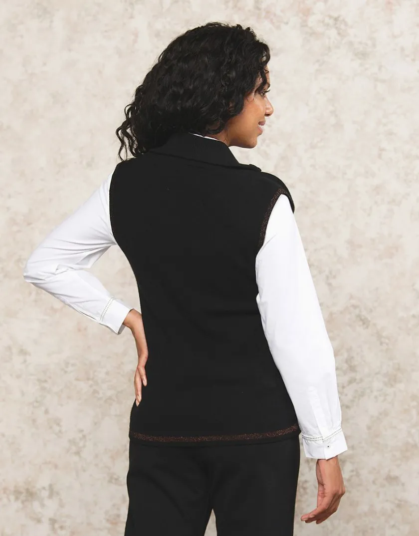 Sale Gilet sans manches noir Gilets|Maille
