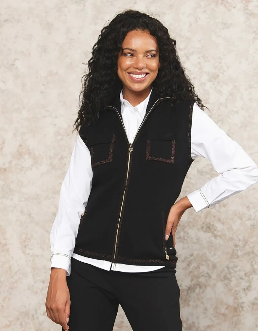 Sale Gilet sans manches noir Gilets|Maille