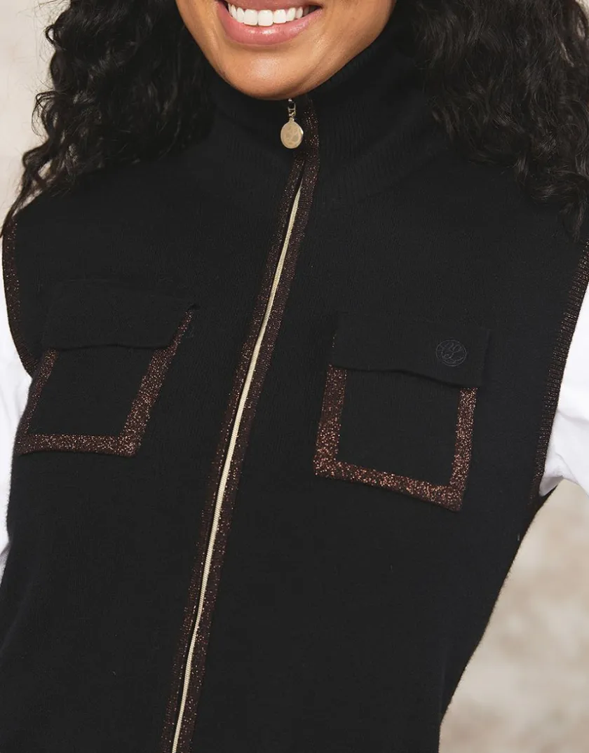 Sale Gilet sans manches noir Gilets|Maille