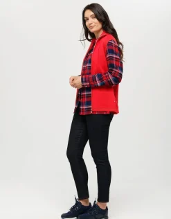 Sale Gilet sans manches rouge Gilets|Maille