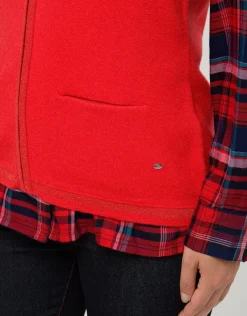 Sale Gilet sans manches rouge Gilets|Maille