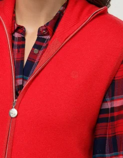 Sale Gilet sans manches rouge Gilets|Maille