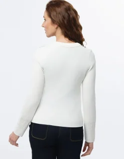 Sale Gilet zippé écru Maille|Gilets