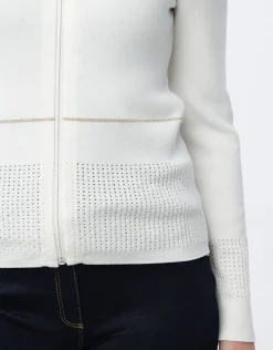 Sale Gilet zippé écru Maille|Gilets