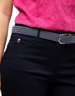 Sale Jean 7/8 bleu foncé coton Jeans|Ajustés