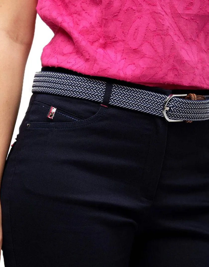 Sale Jean 7/8 bleu foncé coton Jeans|Ajustés