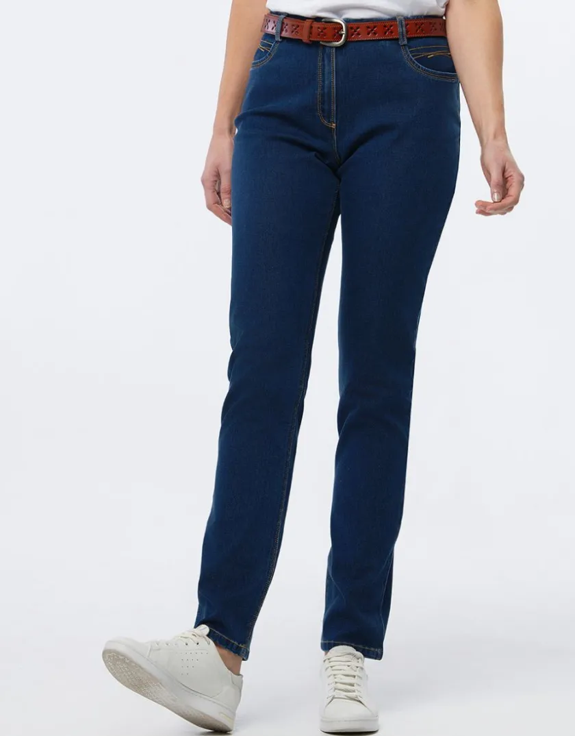 Clearance Jean ajusté bleu foncé Jeans|Pantalons