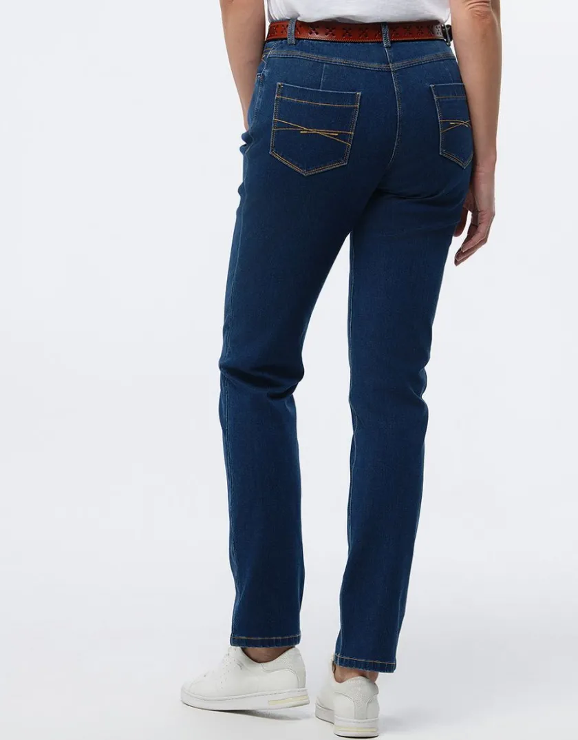 Clearance Jean ajusté bleu foncé Jeans|Pantalons