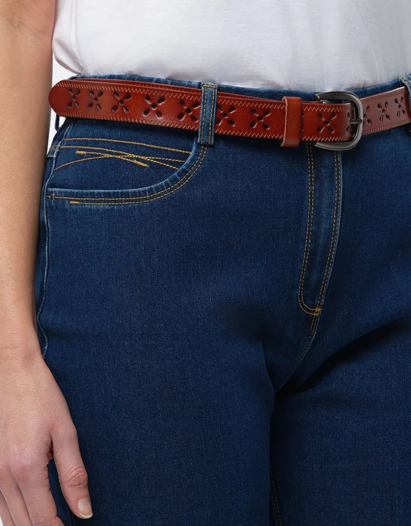 Clearance Jean ajusté bleu foncé Jeans|Pantalons