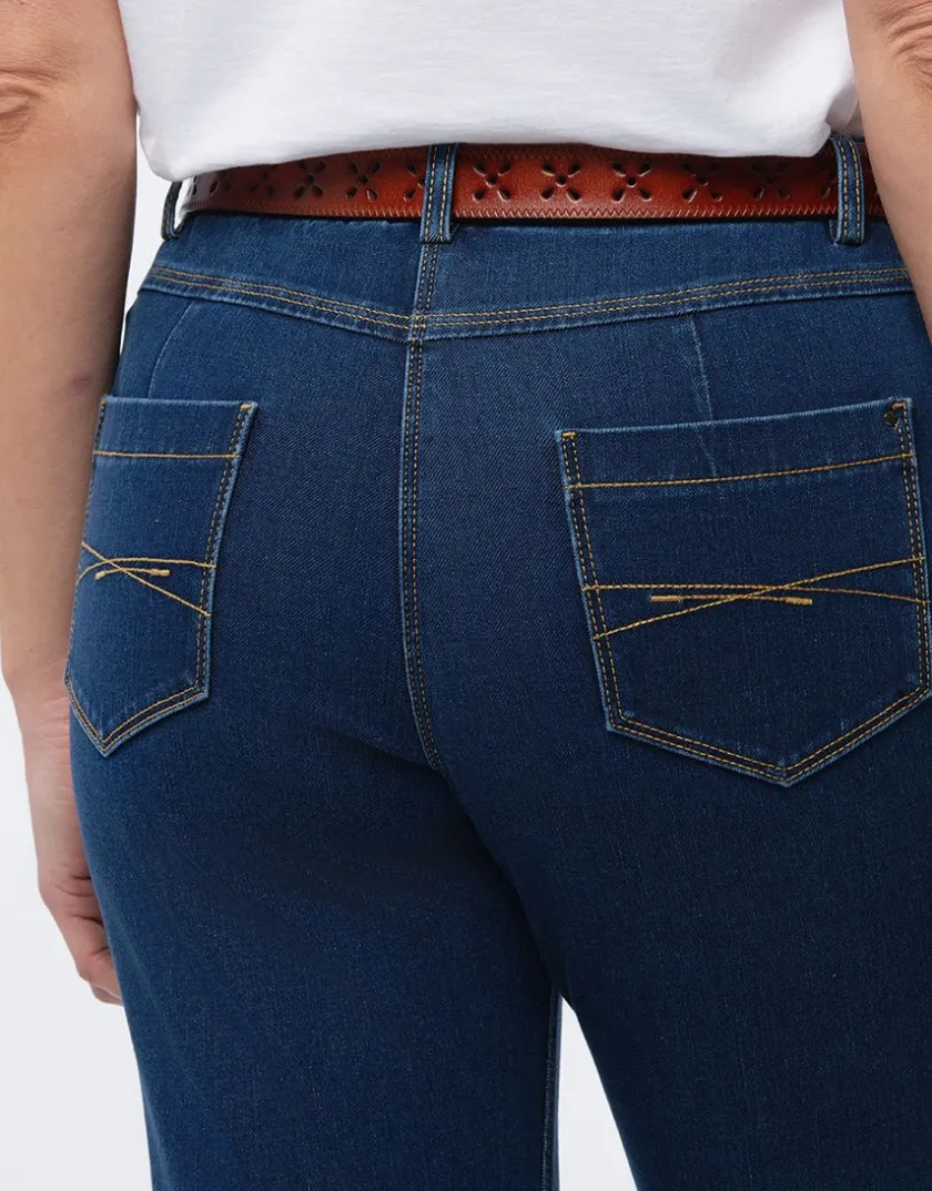 Clearance Jean ajusté bleu foncé Jeans|Pantalons