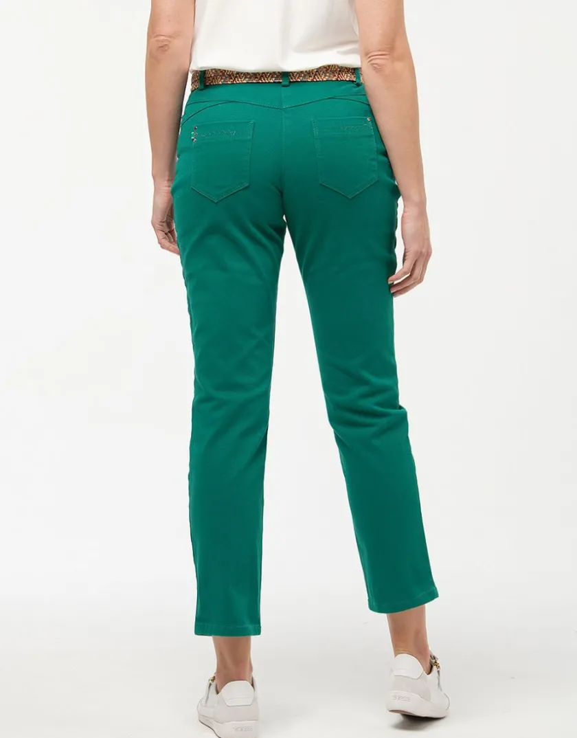 Clearance Jean ajusté coton vert Jeans|Ajustés