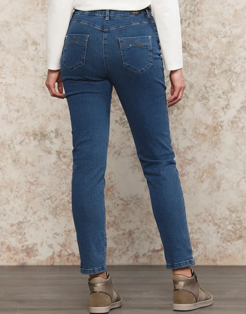New Jean 7/8ème bleu coton Jeans|Ajustés