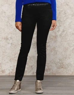 Online Jegging aspect daim noir Ajustés|Pantalons