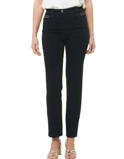 Discount Jegging droit bleu marine Droits|Pantalons