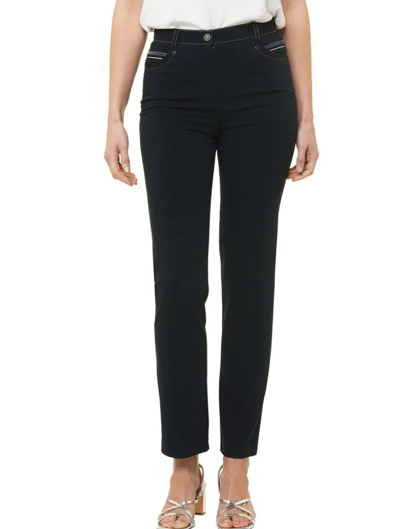 Discount Jegging droit bleu marine Droits|Pantalons