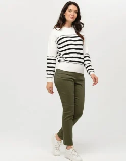 Fashion Jegging 7/8e vert kaki Ajustés|Pantalons