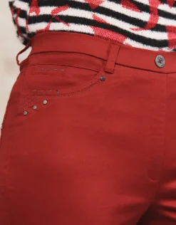 New Jegging rouge coton Ajustés|Pantalons