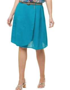 Discount Jupe 100% lin bleu Jupes|Robes & Jupes