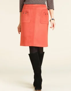 Online Jupe corail aspect daim Jupes|Robes & Jupes