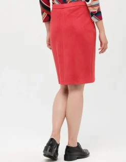 Sale Jupe droite suédine rouge Jupes|Robes & Jupes