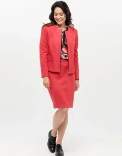 Sale Jupe droite suédine rouge Jupes|Robes & Jupes
