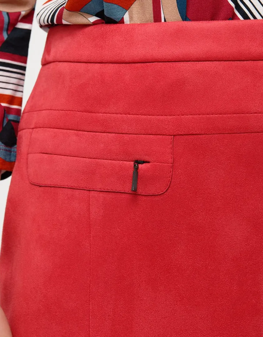Sale Jupe droite suédine rouge Jupes|Robes & Jupes