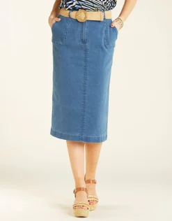 Fashion Jupe longue jean stone Jupes|Robes & Jupes