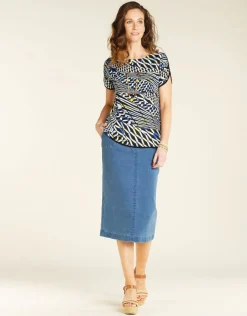 Fashion Jupe longue jean stone Jupes|Robes & Jupes