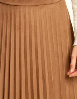 Best Jupe longue plissée camel Jupes|Robes & Jupes