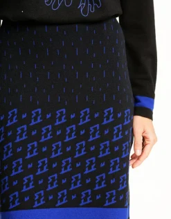 Best Jupe maille jacquard bleu Jupes|Robes & Jupes